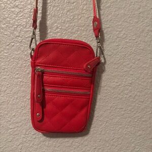 Sondra Roberts Red Quilted Crossbody Bag